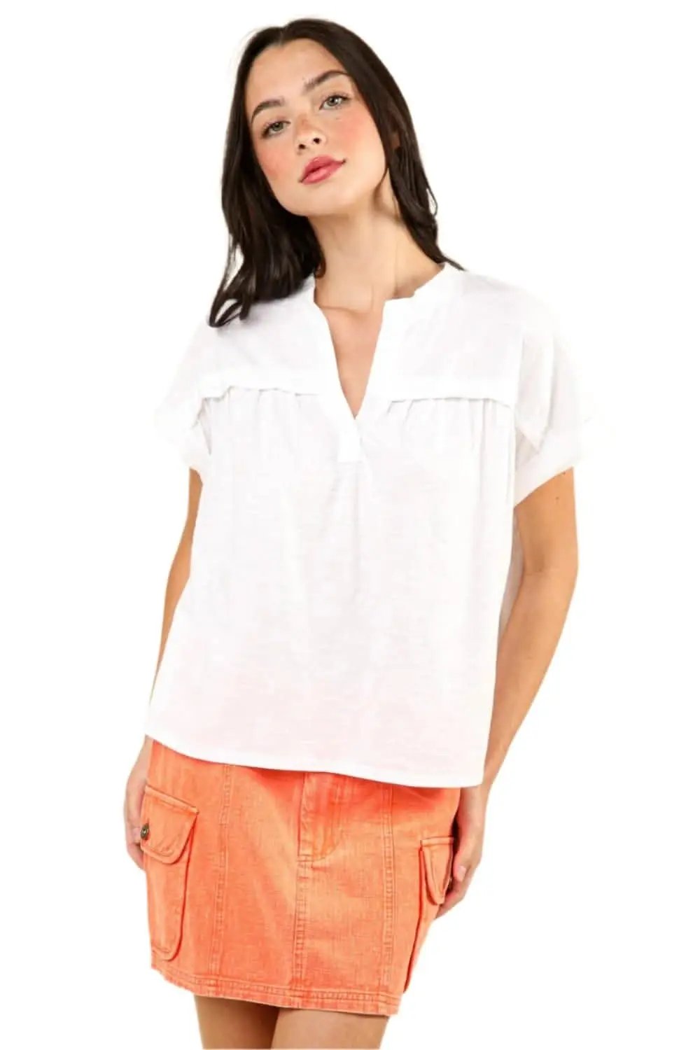 Chic and comfy washed short sleeve tee by VERY J - Love Salve